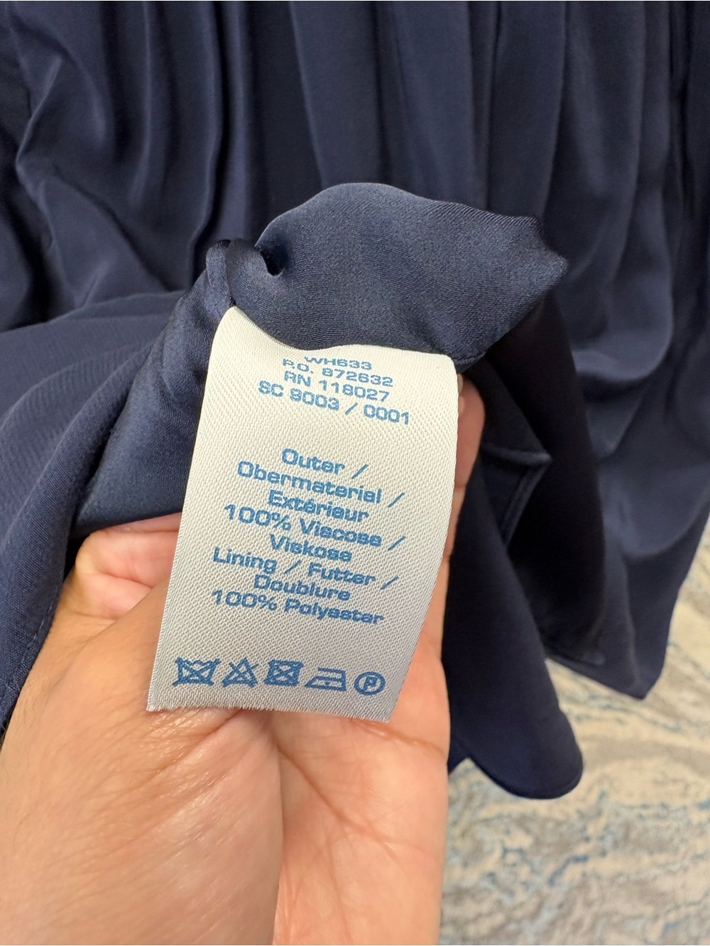 Chico's Navy Gathered Waist A-Line Dress - Picture 8 of 8